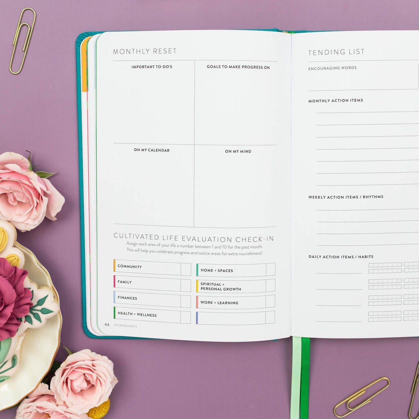 90-Day PowerSheets® Goal Planner  | Weekly Undated (Lavender)