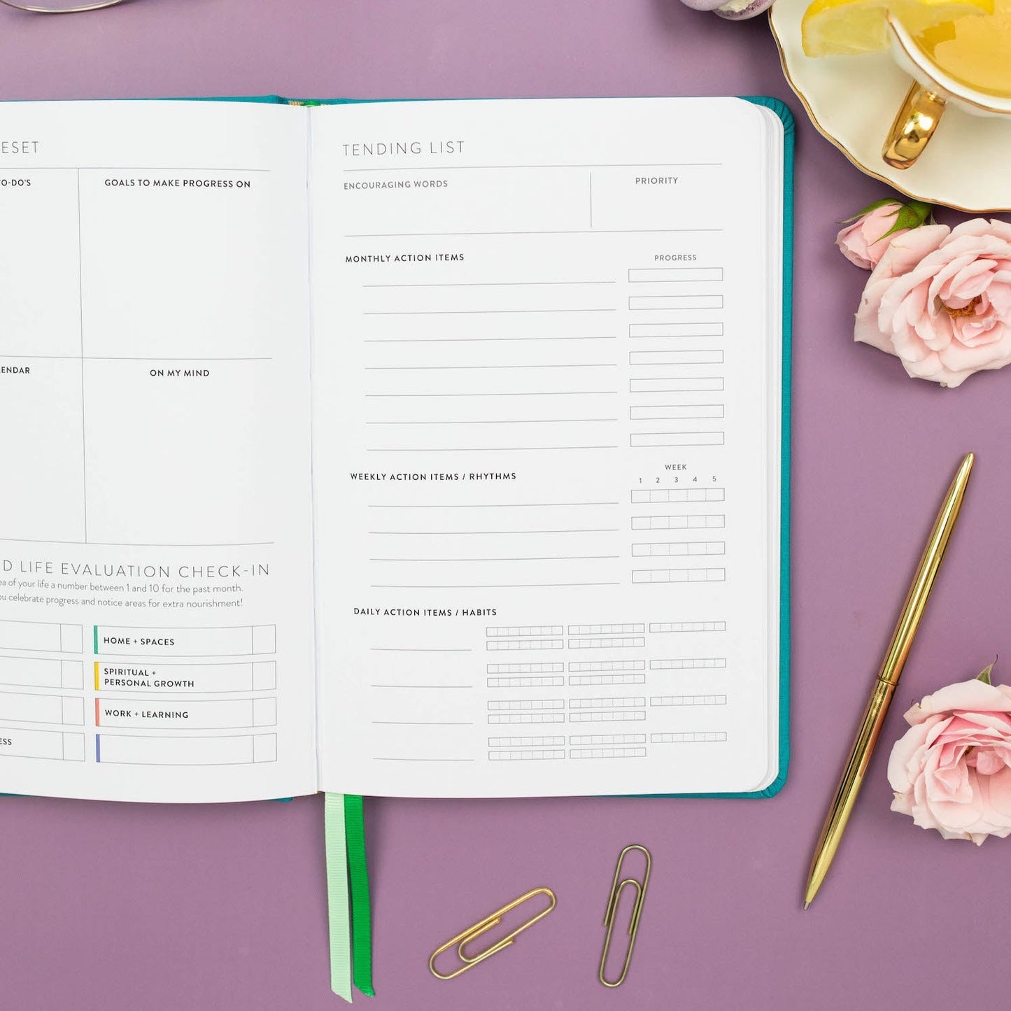 90-Day PowerSheets® Goal Planner  | Weekly Undated (Ivy)