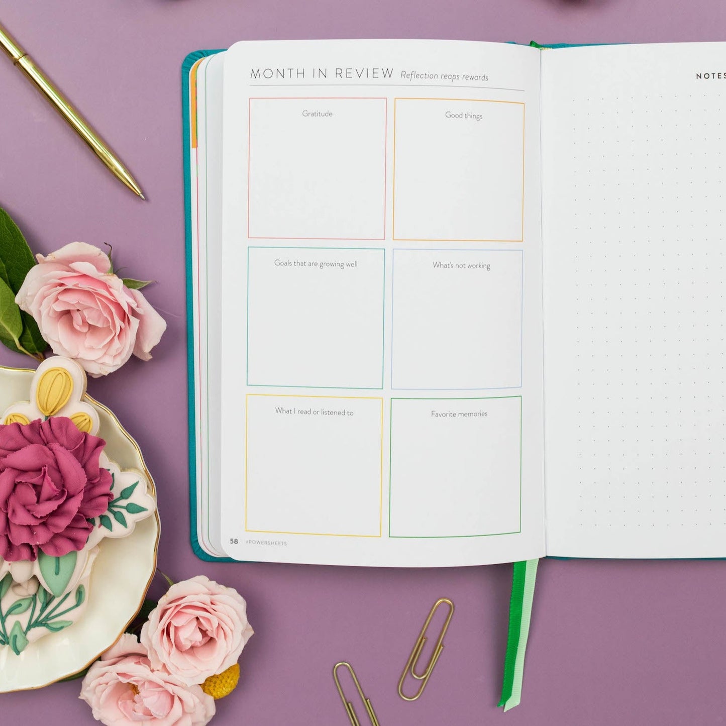 90-Day PowerSheets® Goal Planner  | Weekly Undated (Ivy)