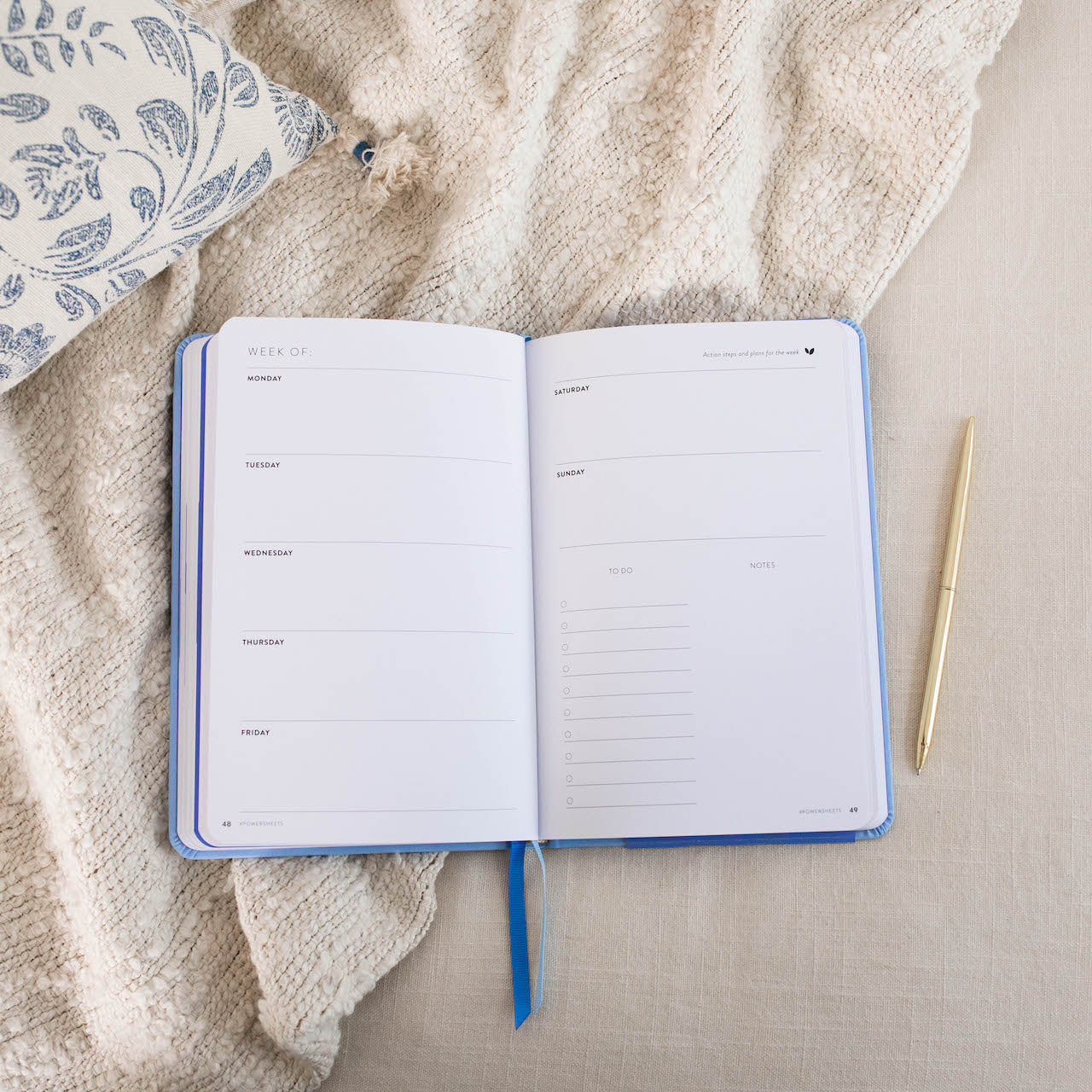 90-Day PowerSheets® Goal Planner | Weekly Undated (Hydrangea)