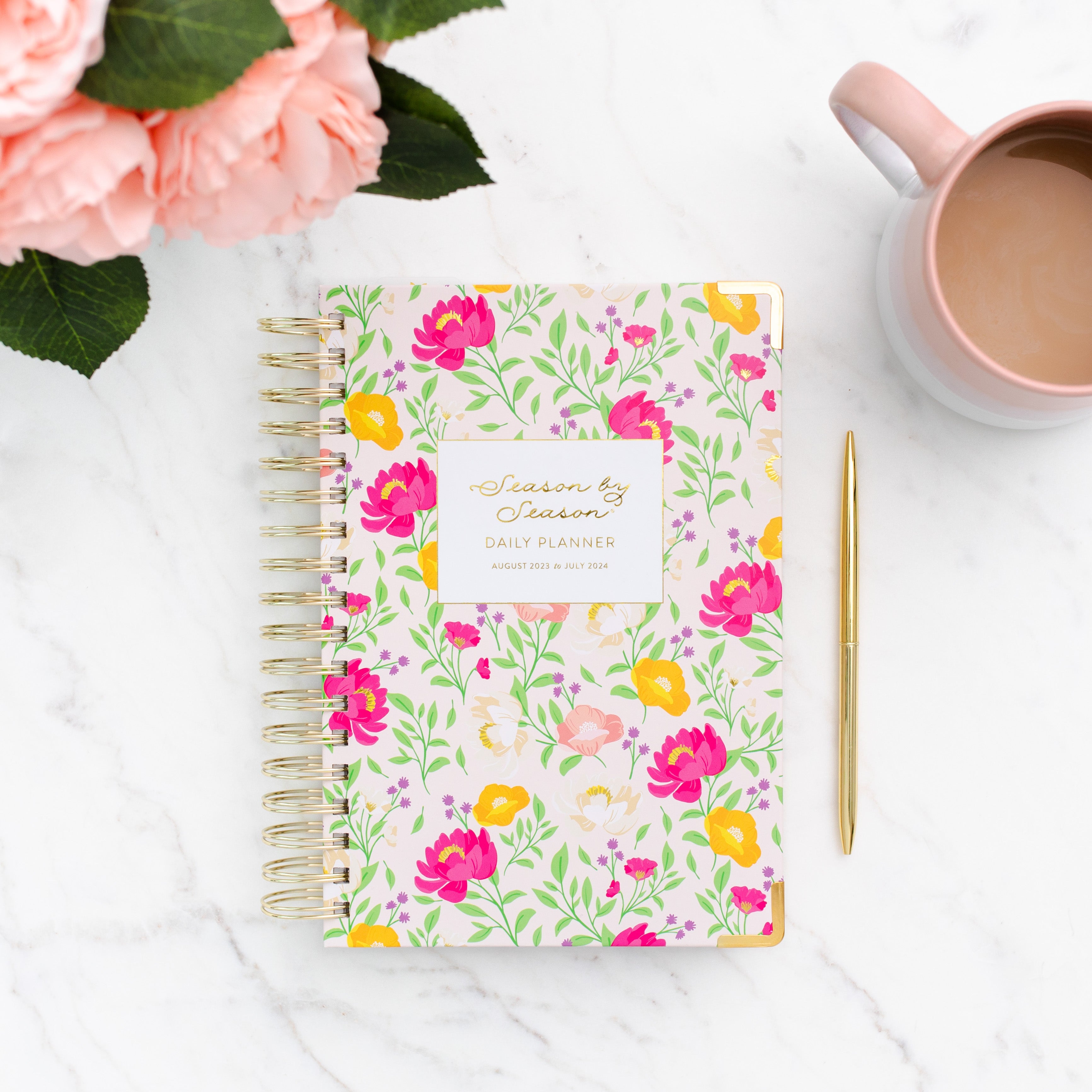 2024 Daily Planner - Daily Planner Minimalist – Blush and Gold