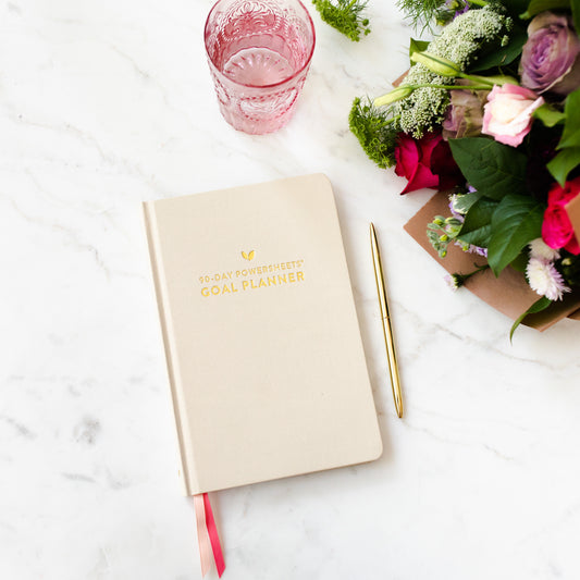 90-Day PowerSheets® Goal Planner  | Weekly Undated (Natural Linen)