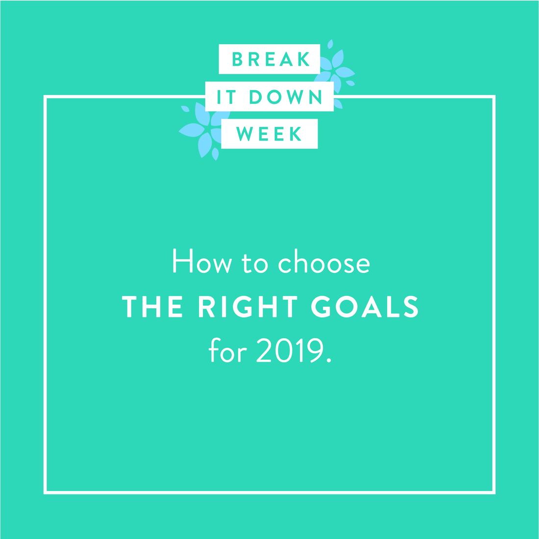 How to Choose the Right Goals for 2019