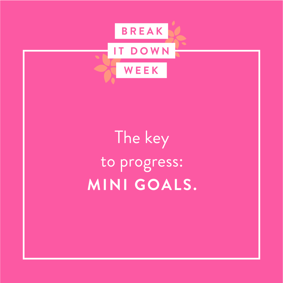 The Key to Progress: Mini Goals