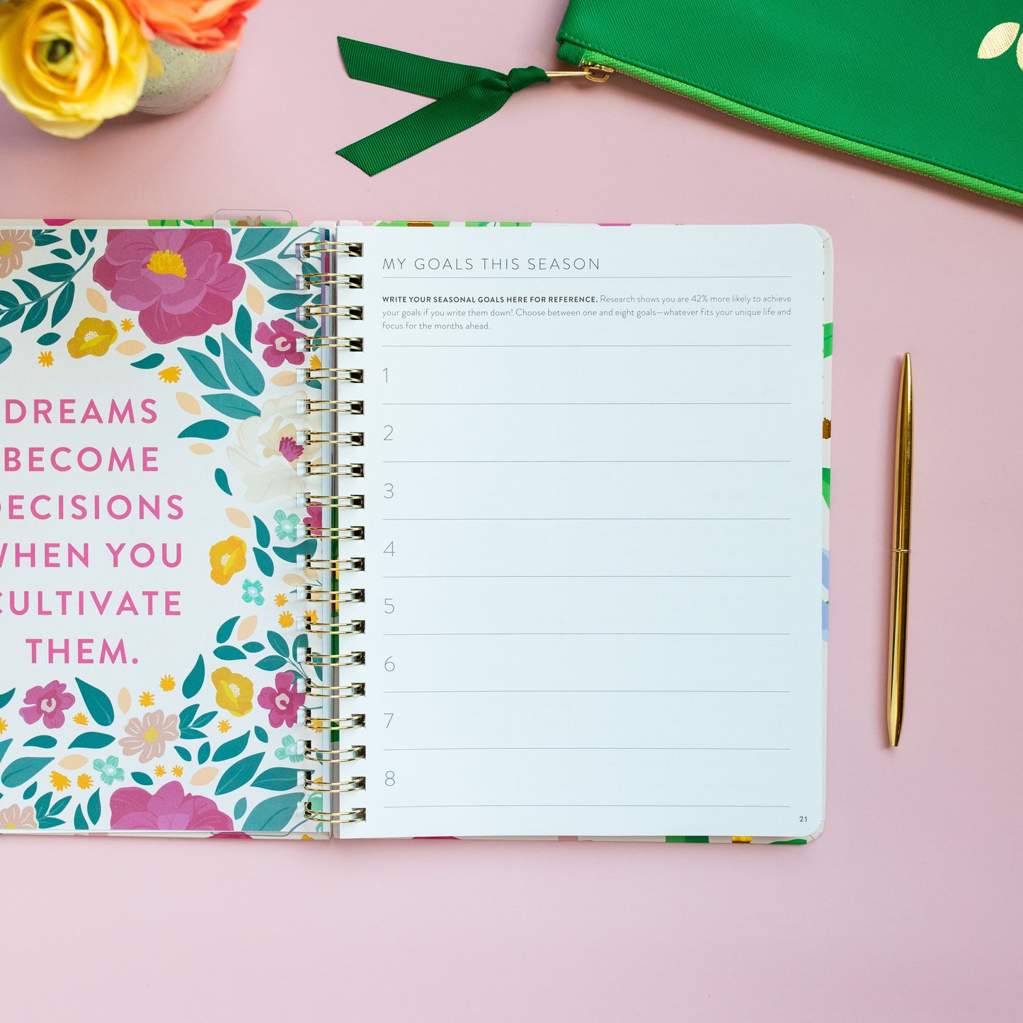 Fresh Start Weekly Goal Planner | Bold Blooms