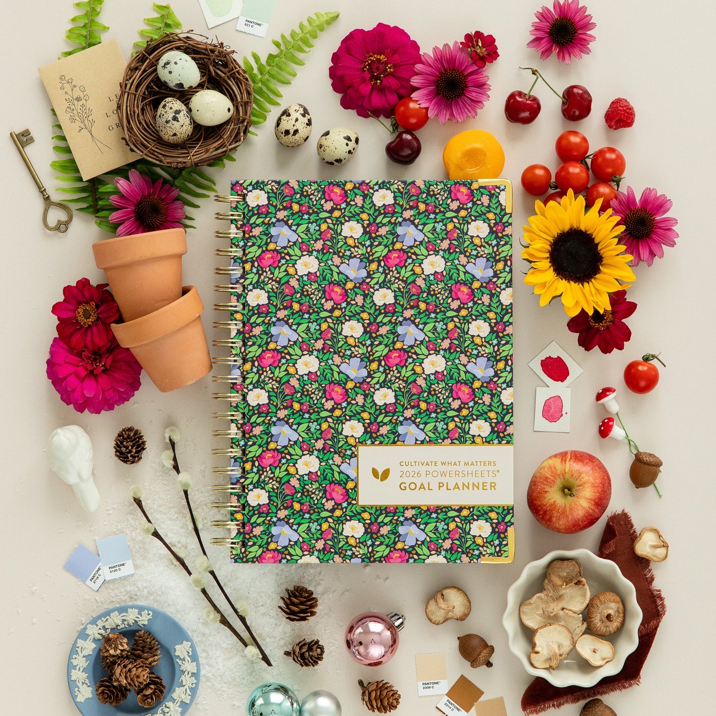 2026 One-Year PowerSheets® Goal Planner | Navy Blooms