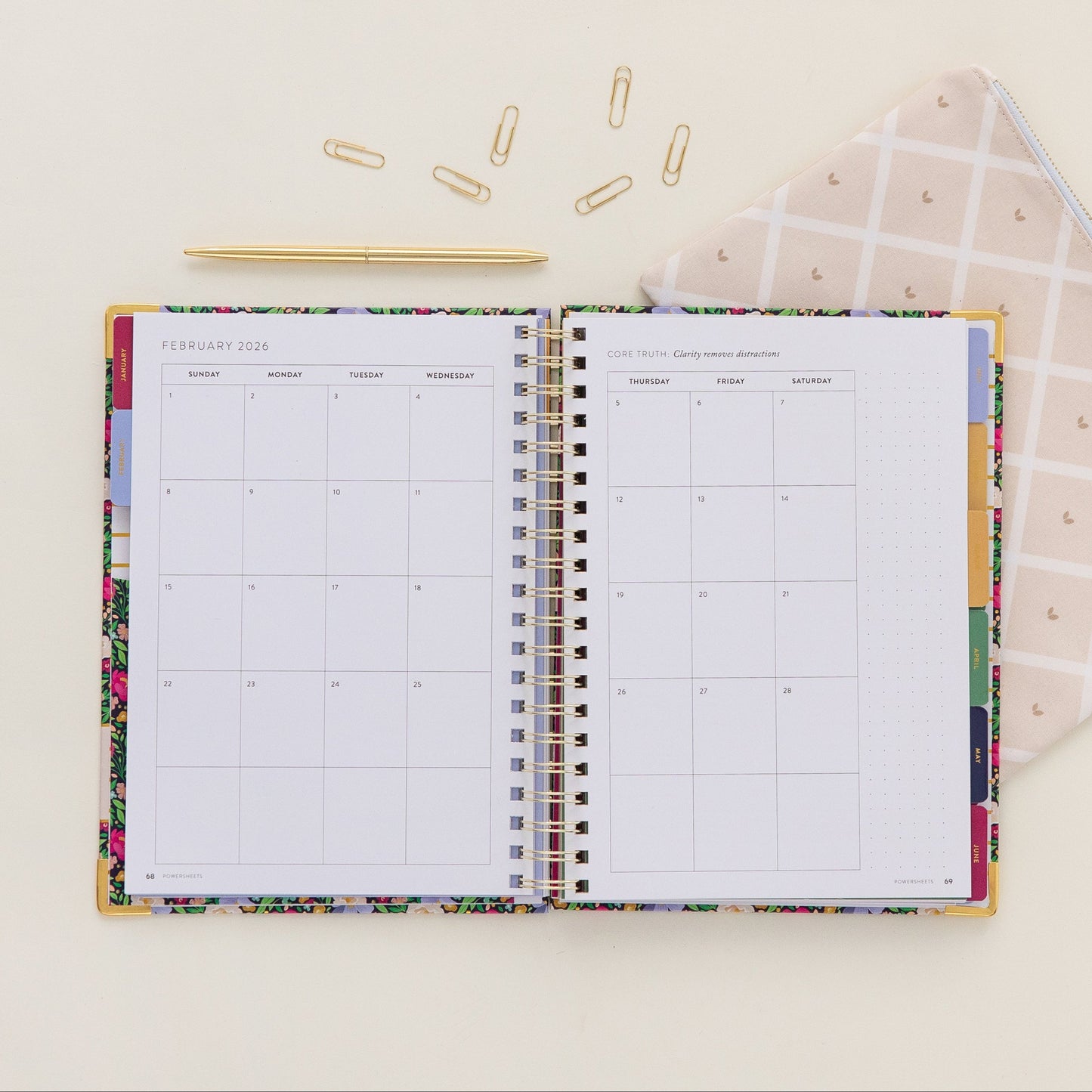 2026 One-Year PowerSheets® Goal Planner | Navy Blooms