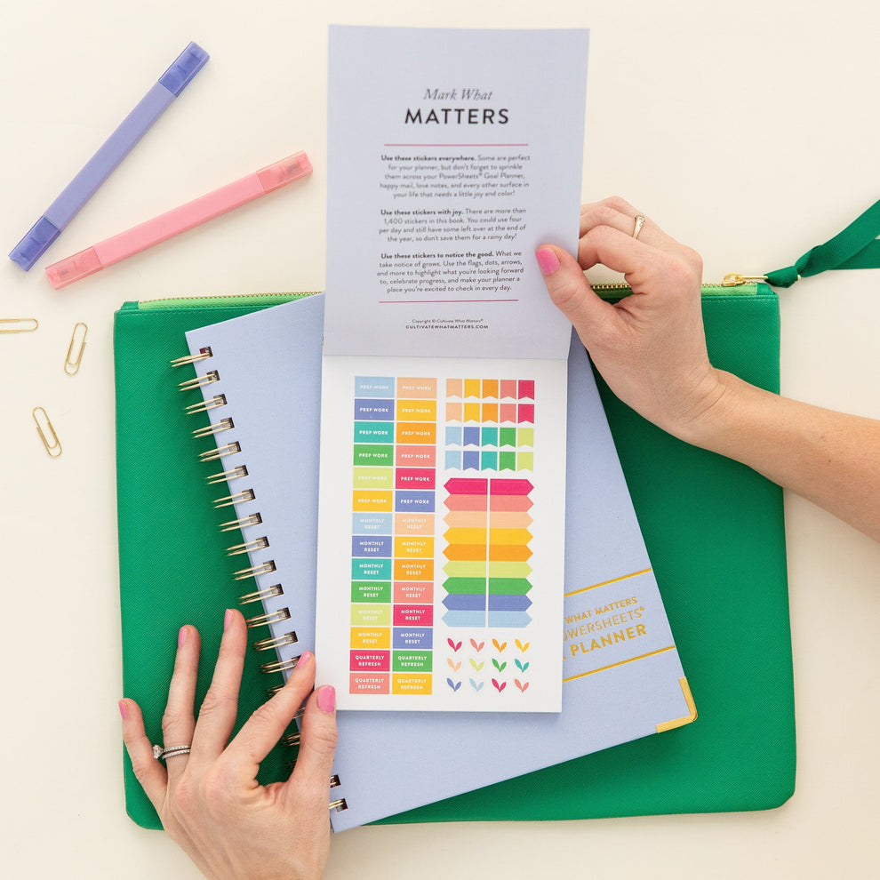 Goal Setting Sticker Book | Navy Blooms – Cultivate