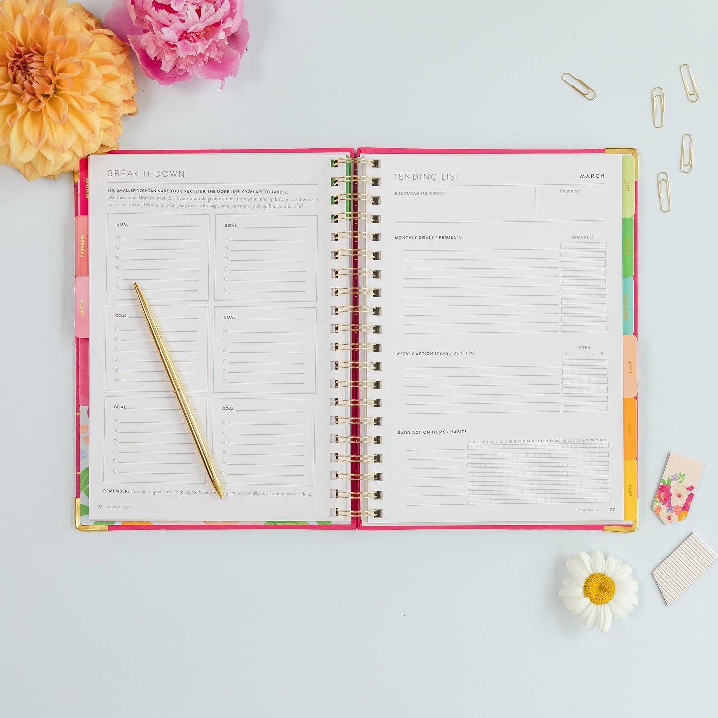 One-Year PowerSheets® Goal Planner | Peony