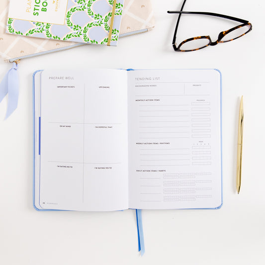 90-Day PowerSheets® Goal Planner  | Weekly Undated (Hydrangea)