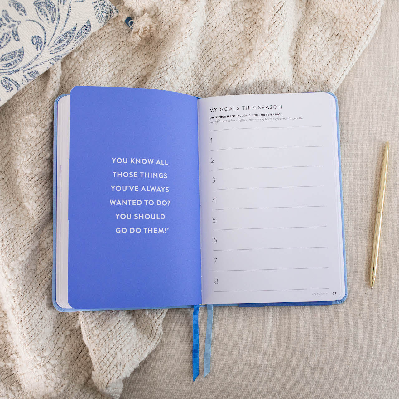 90-Day PowerSheets® Goal Planner  | Weekly Undated (Hydrangea)