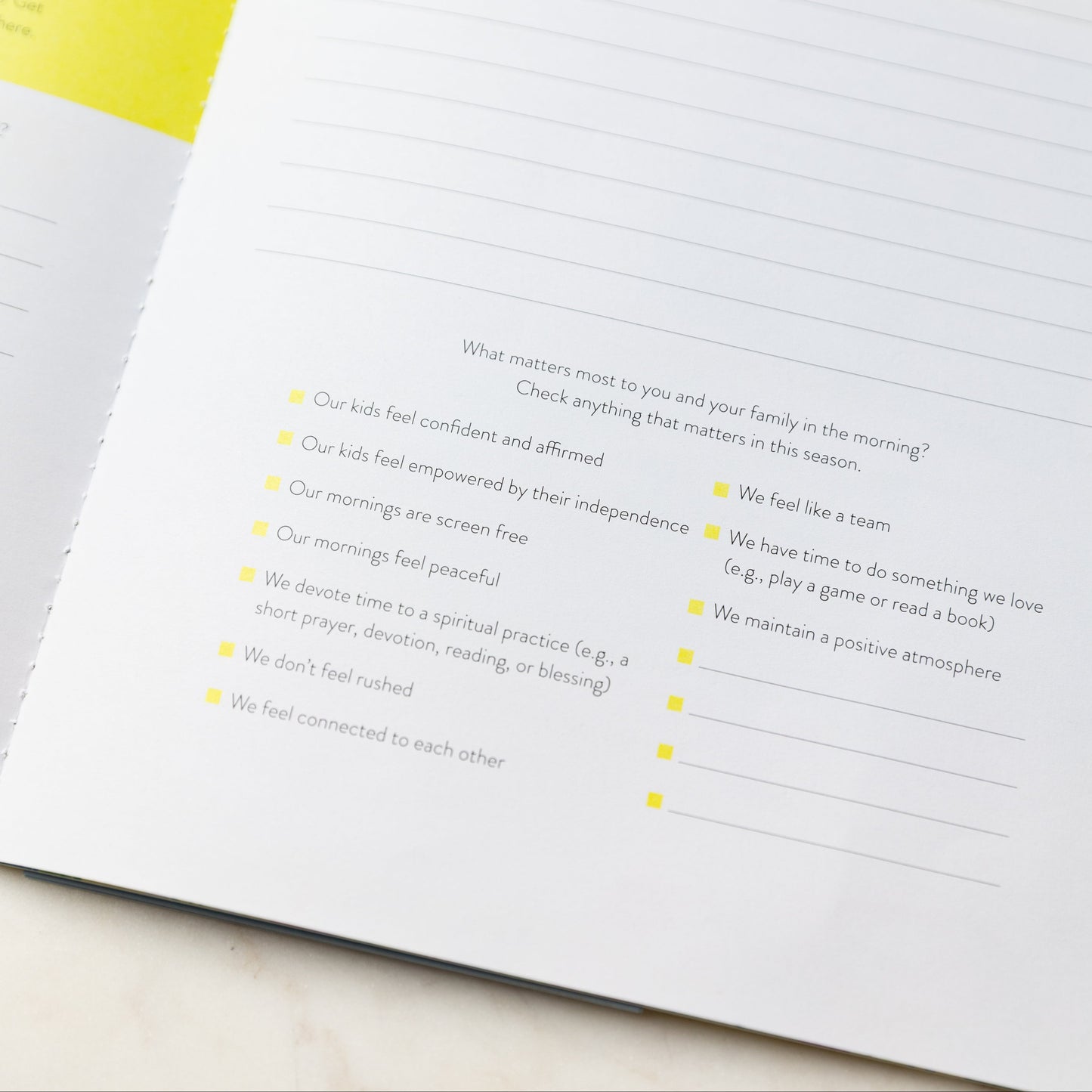 Family Morning Routines Workbook