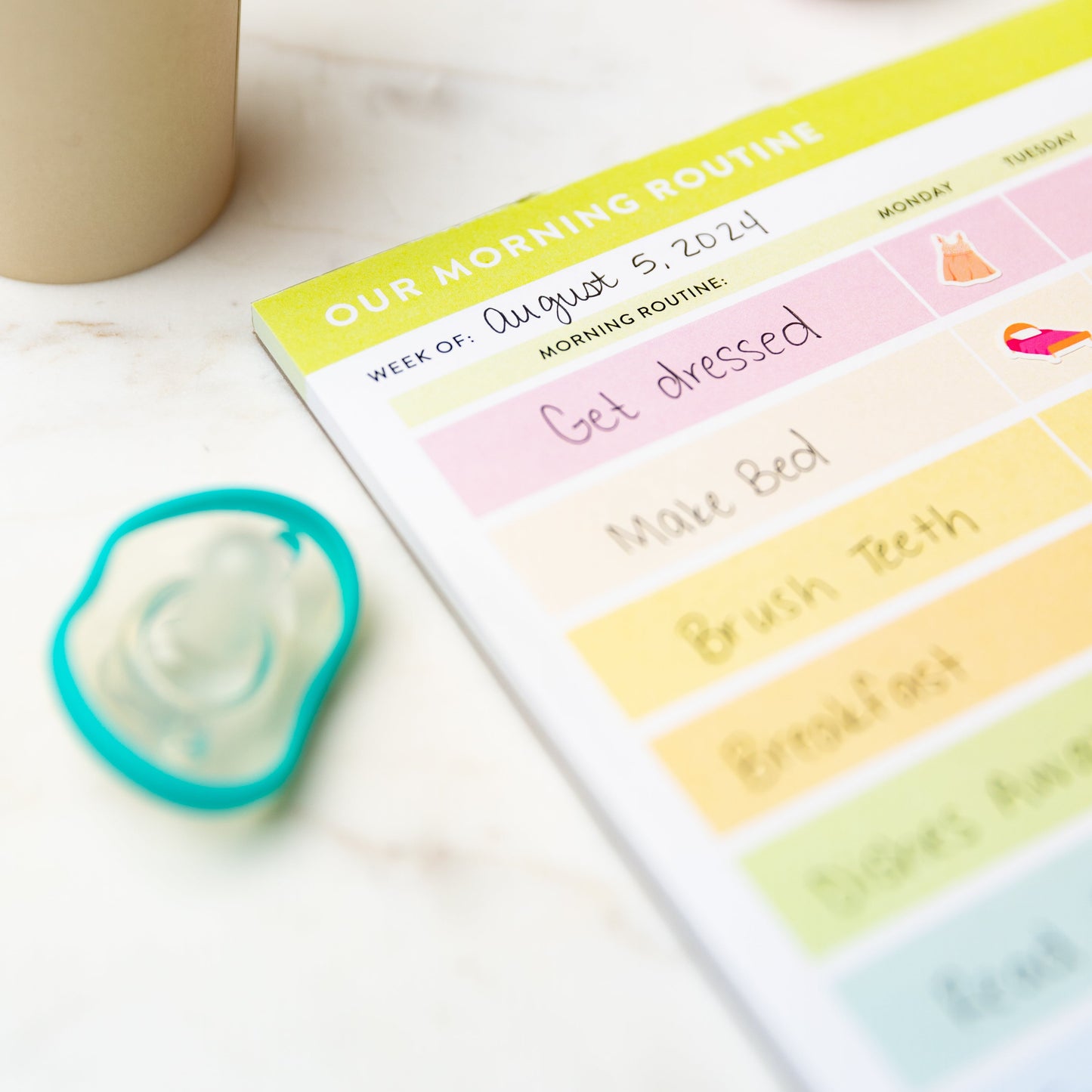 Family Morning Routine Notepad