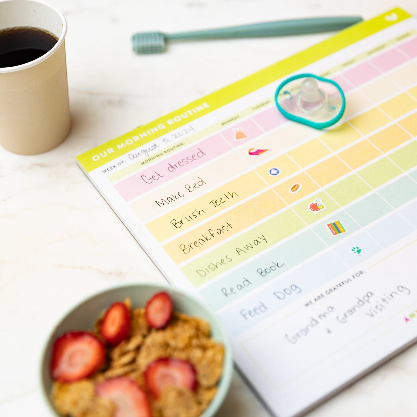 Family Morning Routine Notepad