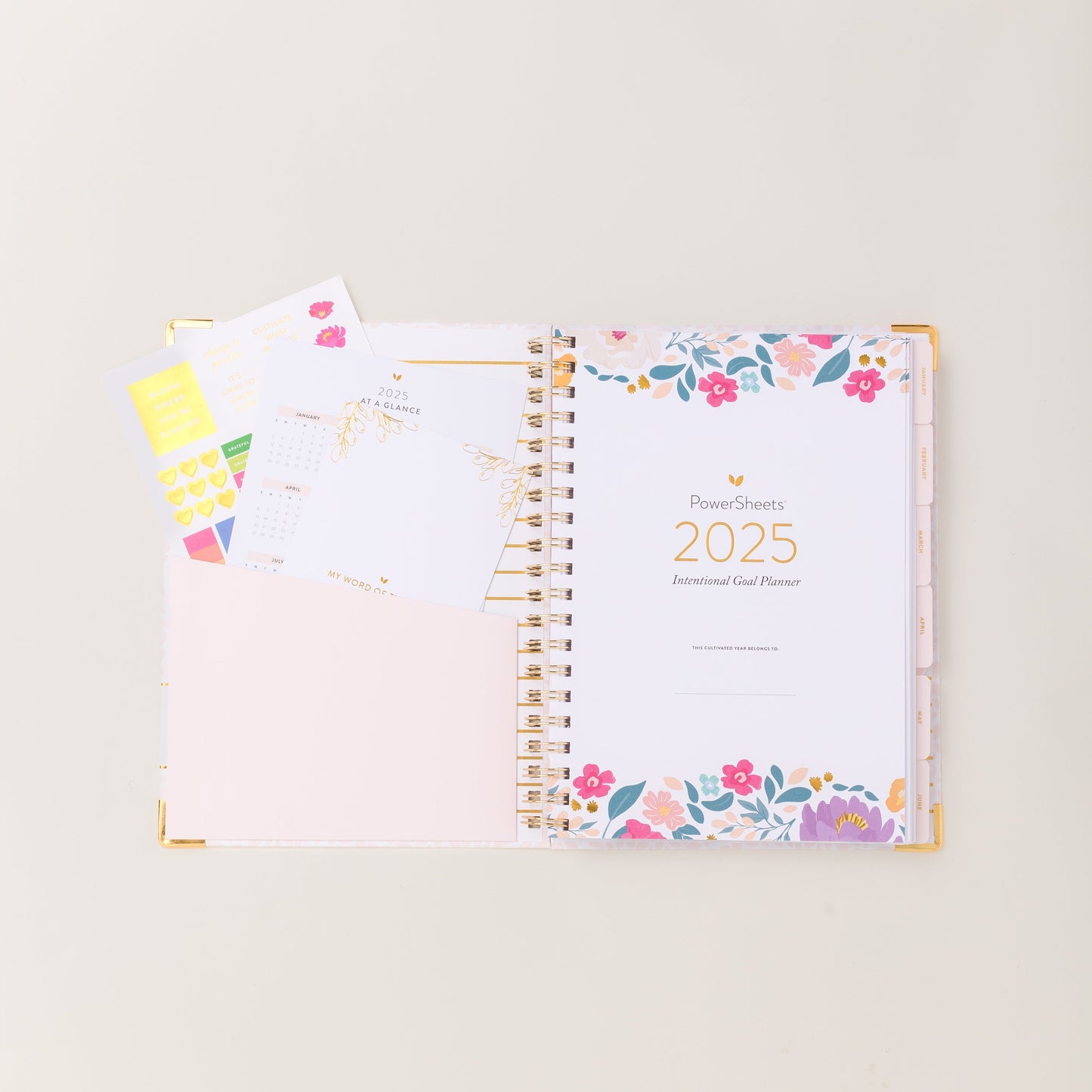 2025 One-Year PowerSheets® Goal Planner | Petal Confetti