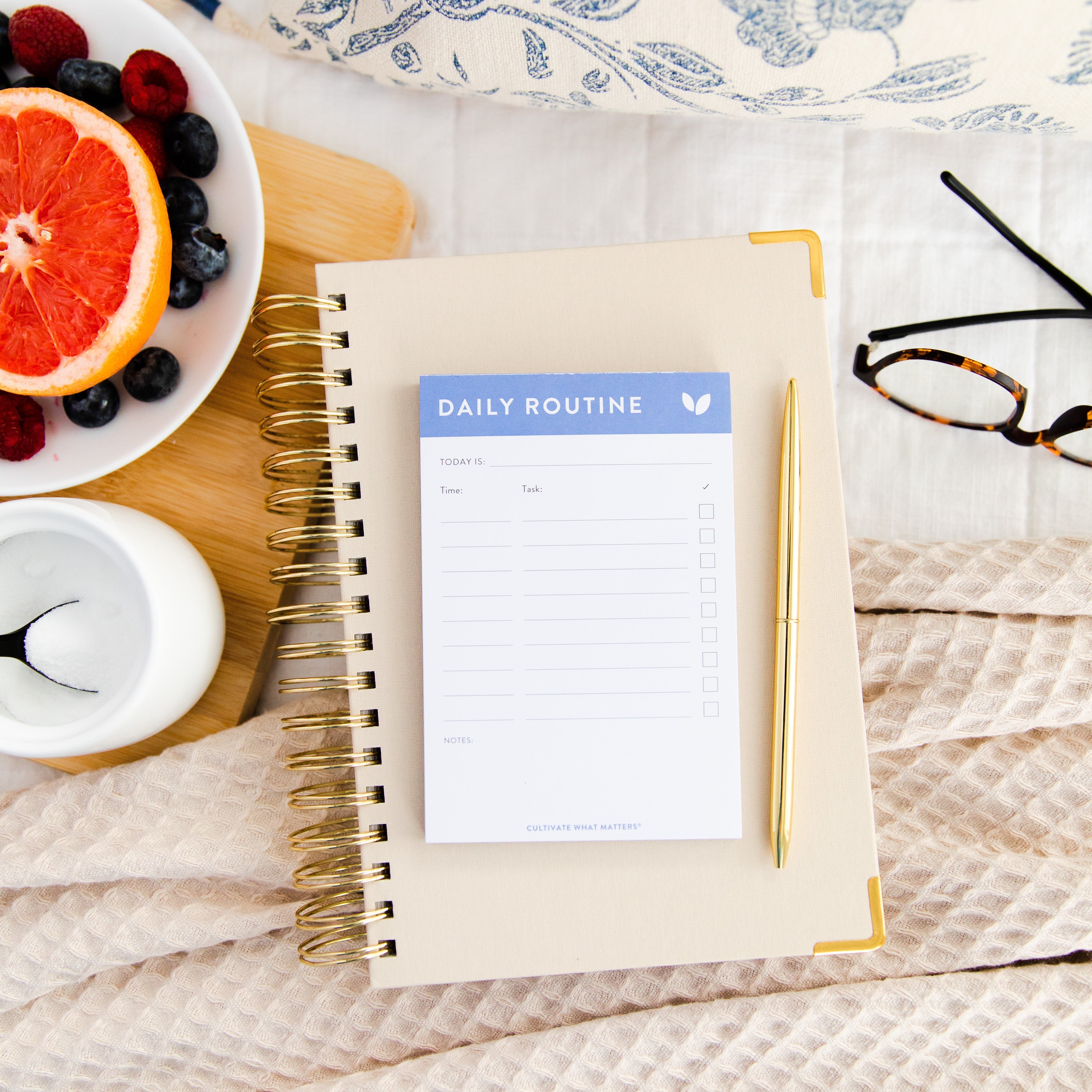 Mini Daily Routine Notepad | Blue – Cultivate