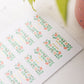 Meal Planning Journal Tabs