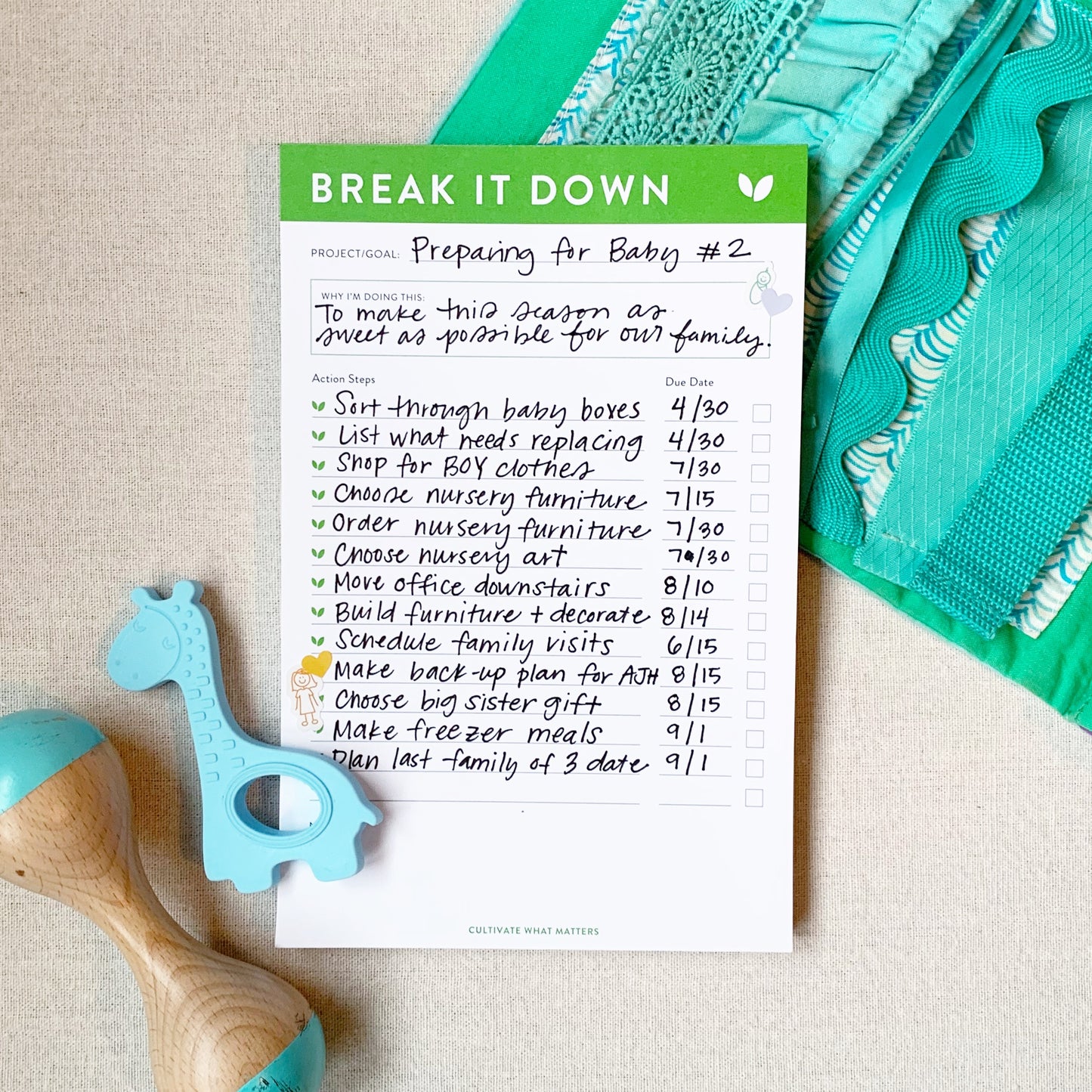 Break It Down Notepad | Green