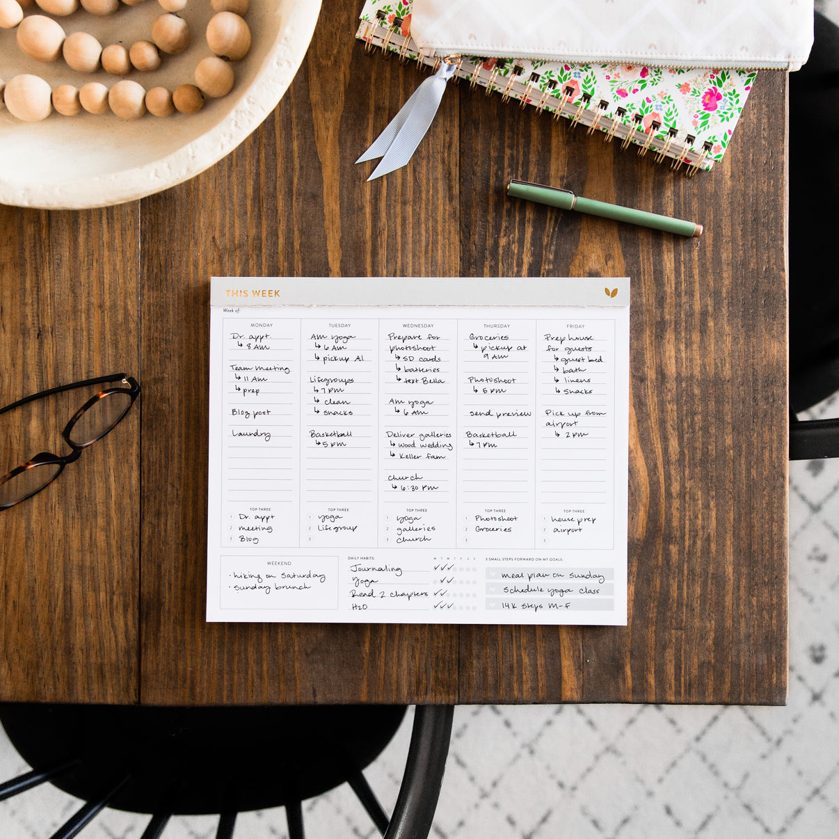 Intentional Weekly Planner Notepad – Cultivate