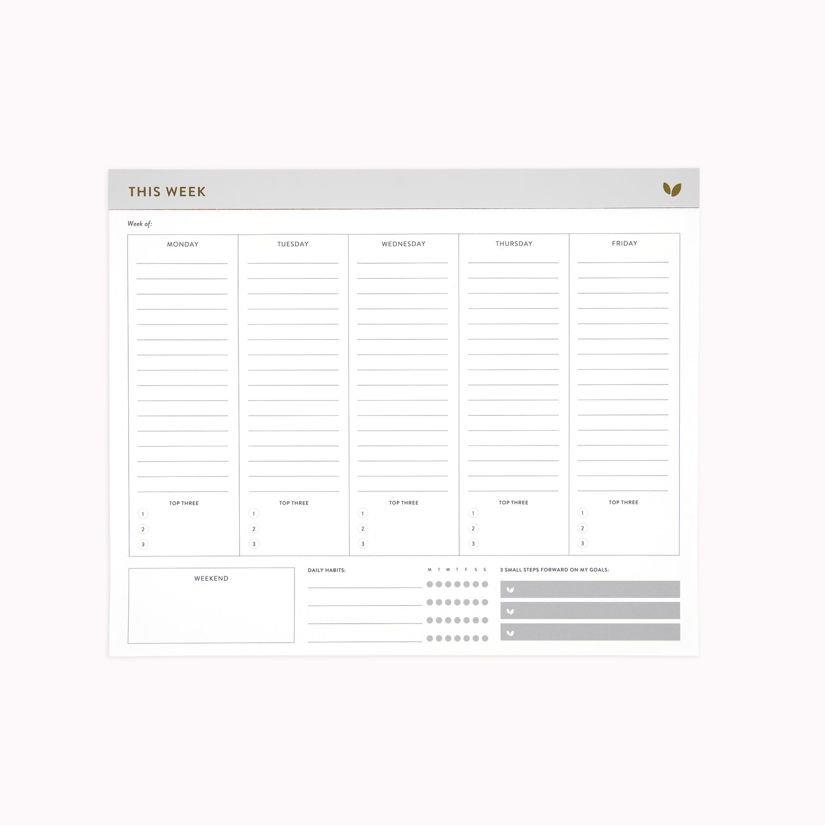 Intentional Weekly Planner Notepad – Cultivate