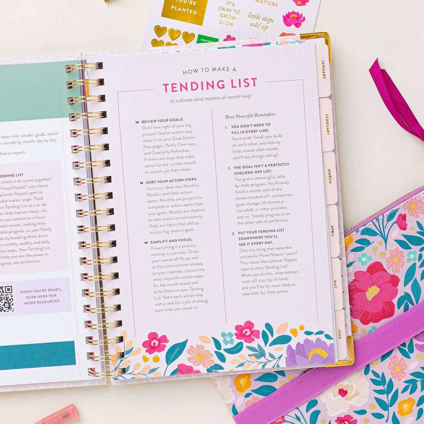 2025 One-Year PowerSheets® Goal Planner | Petal Confetti