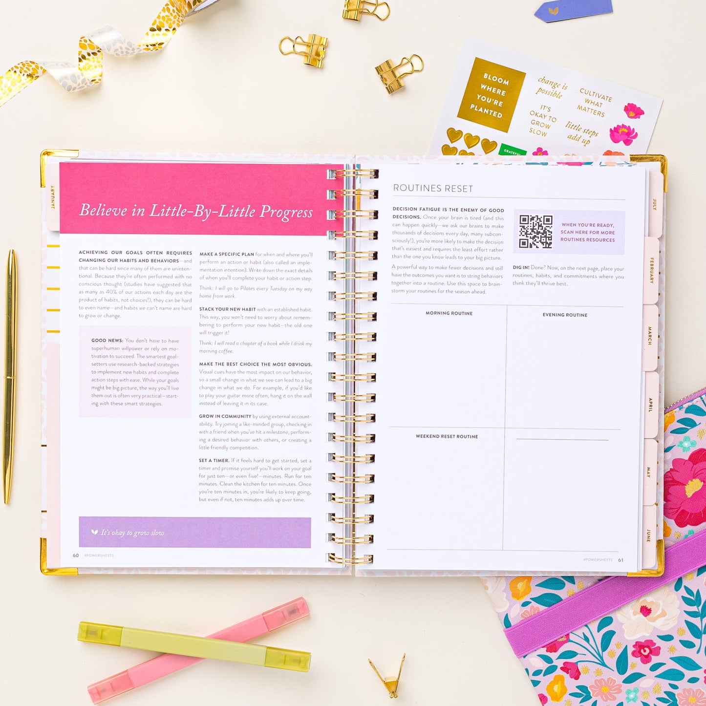 2025 One-Year PowerSheets® Goal Planner | Petal Confetti