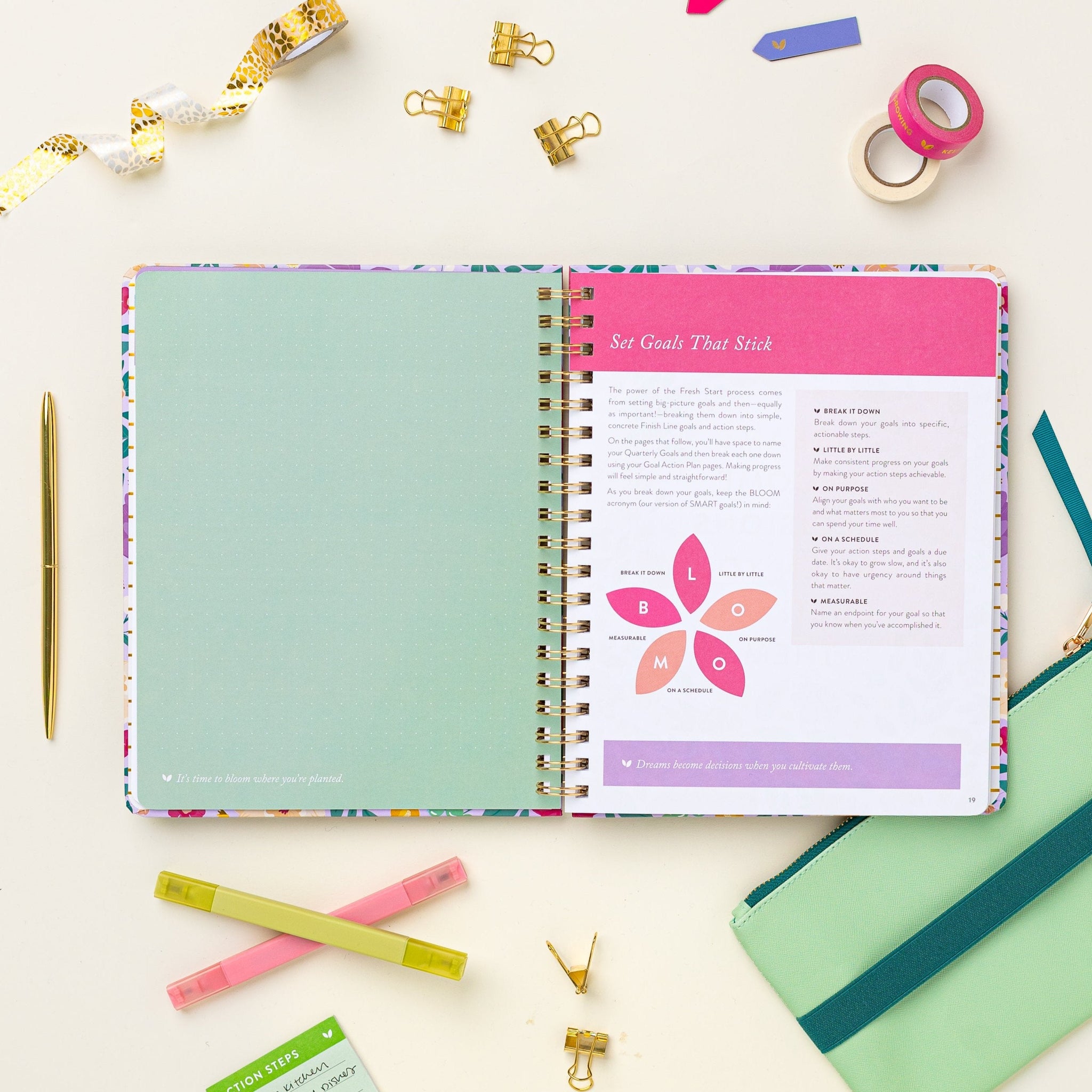 Fresh Start Weekly Goal Planner | Aloe