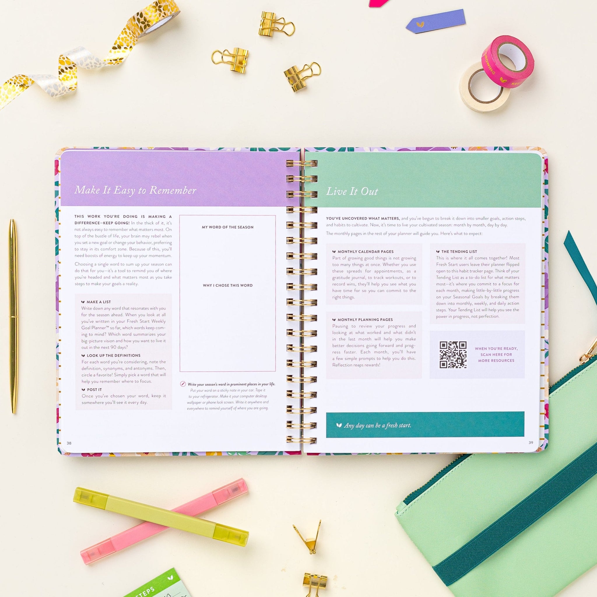 Fresh Start Weekly Goal Planner | Aloe