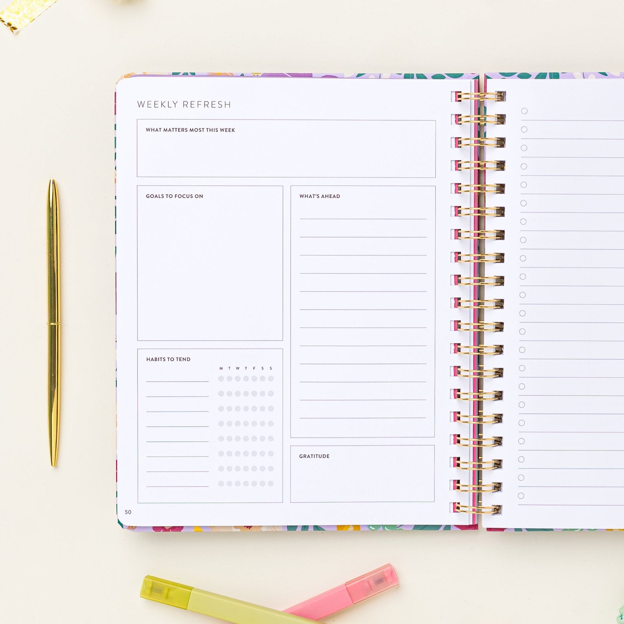 Fresh Start Weekly Goal Planner | Aloe