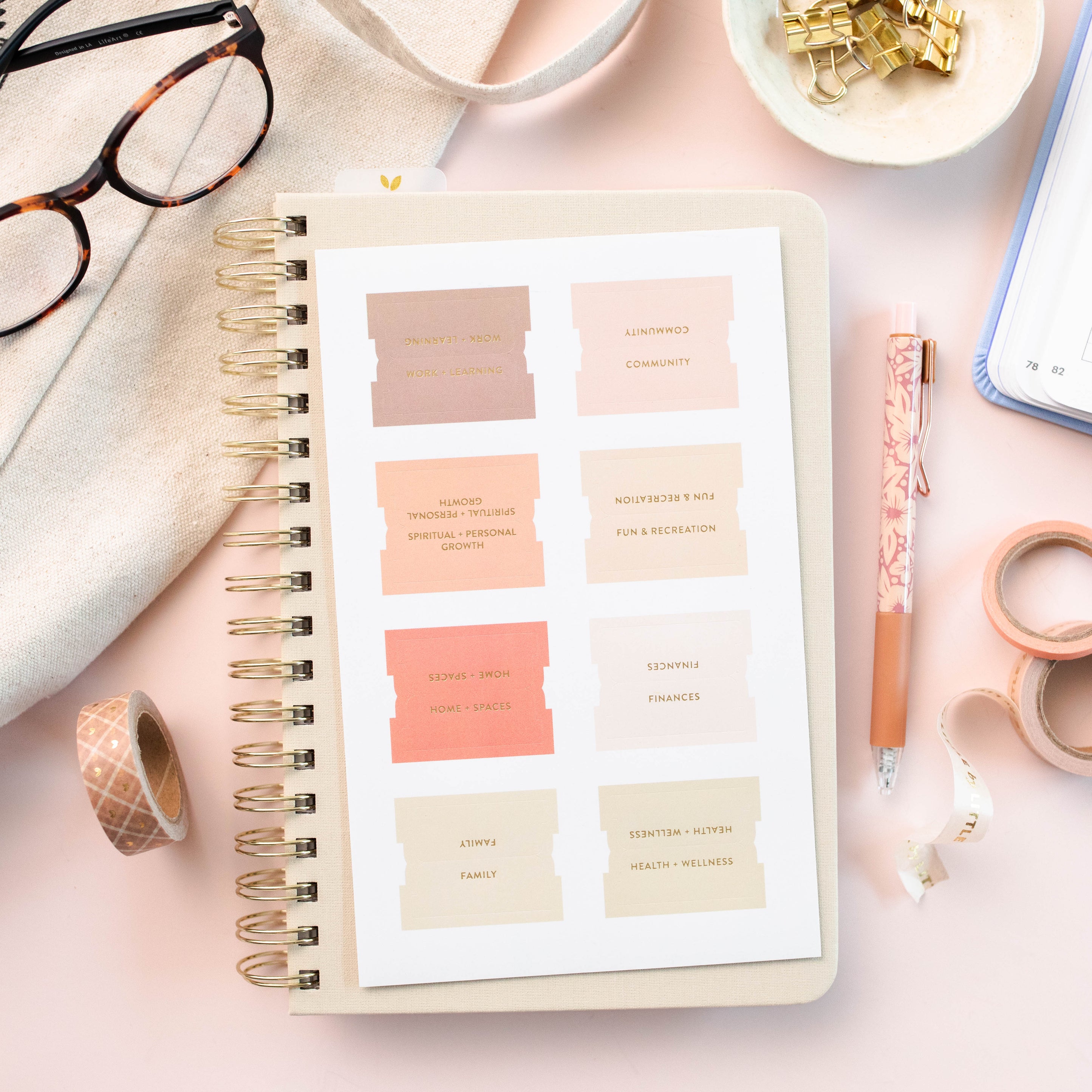 Neutral Planner Tabs Pack – Cultivate