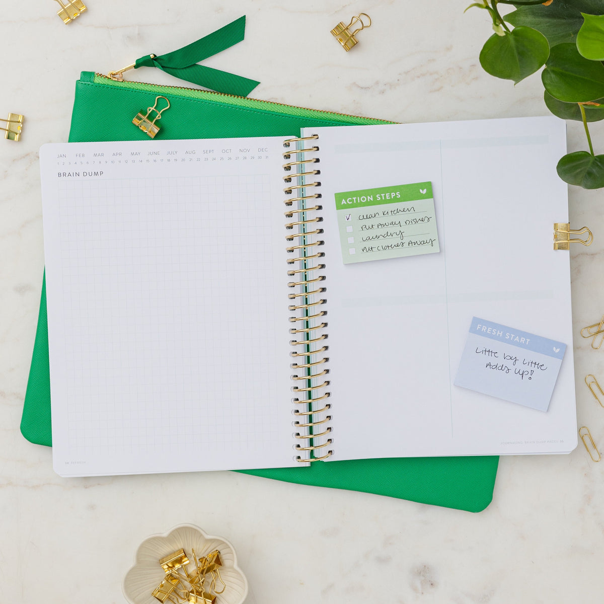 Refresh Brain Dump Journal | Gold Stripes