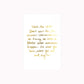 Art Print with gold lettering on white background