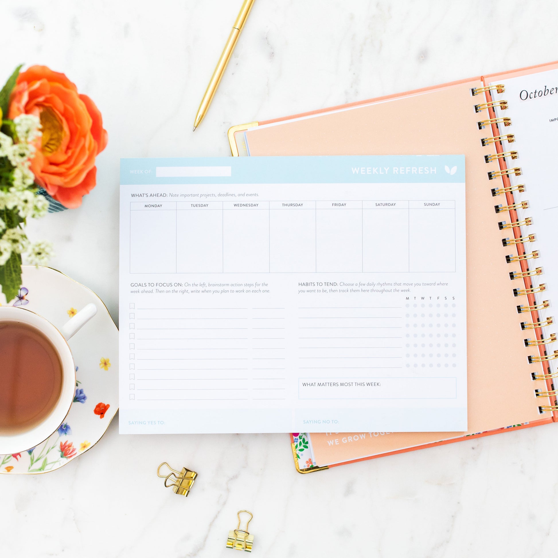 Weekly Refresh Planner Notepad 8x10 Cultivate Weekly refresh planner notepad 8x10 cultivate