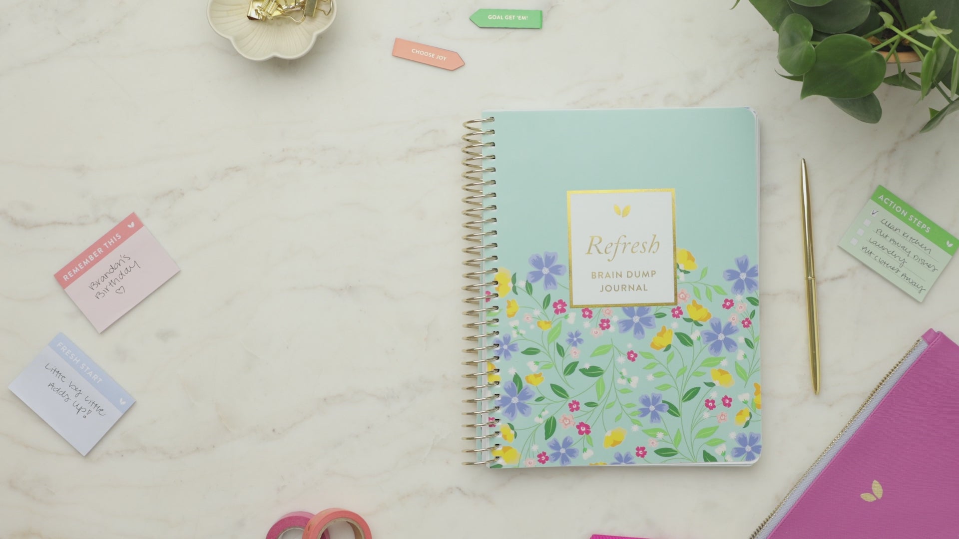 Refresh Brain Dump Journal | Gold Stripes