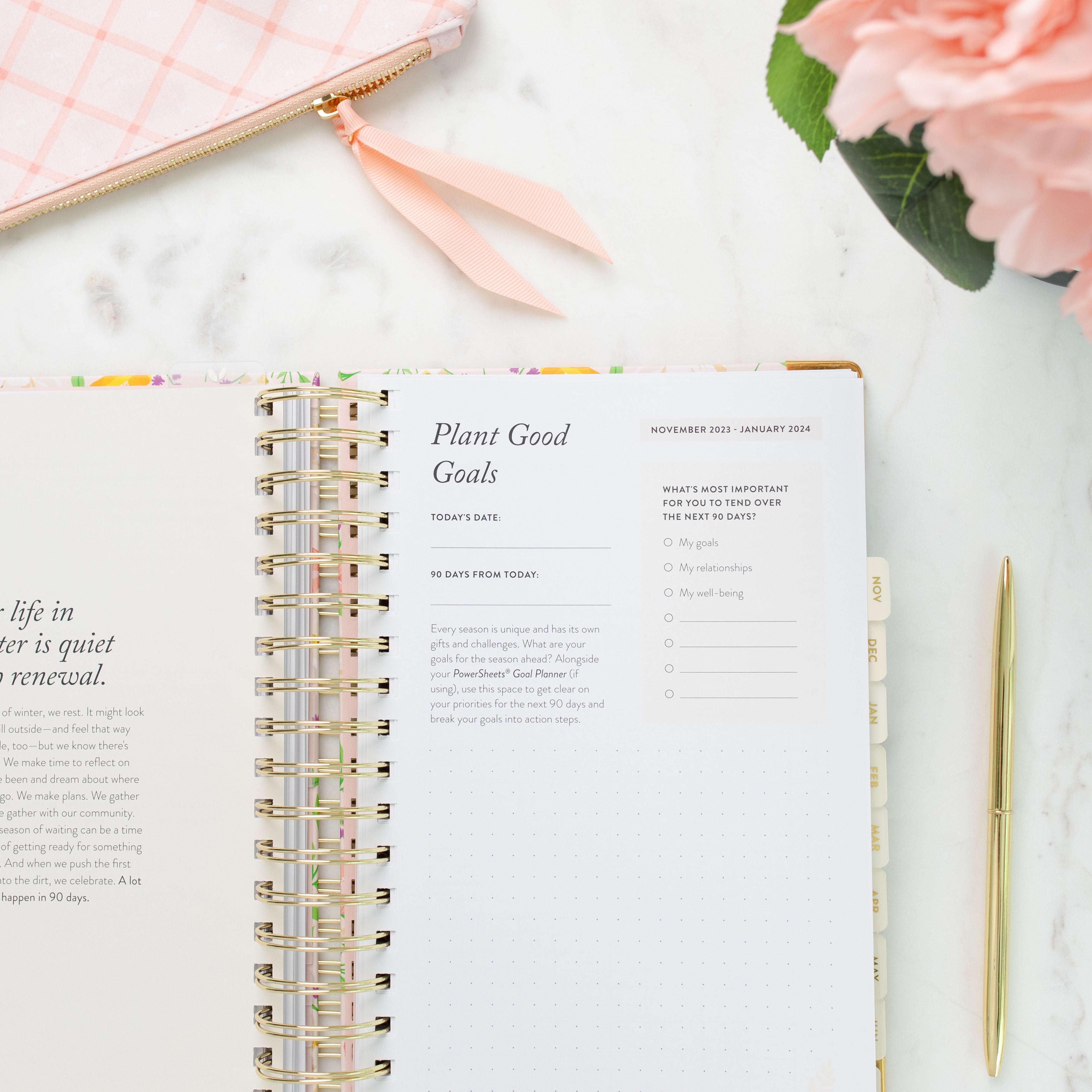 2023　Season　Daily　Blooms　Planner　2024　Academic　Cultivate　Season　by　Blush　–