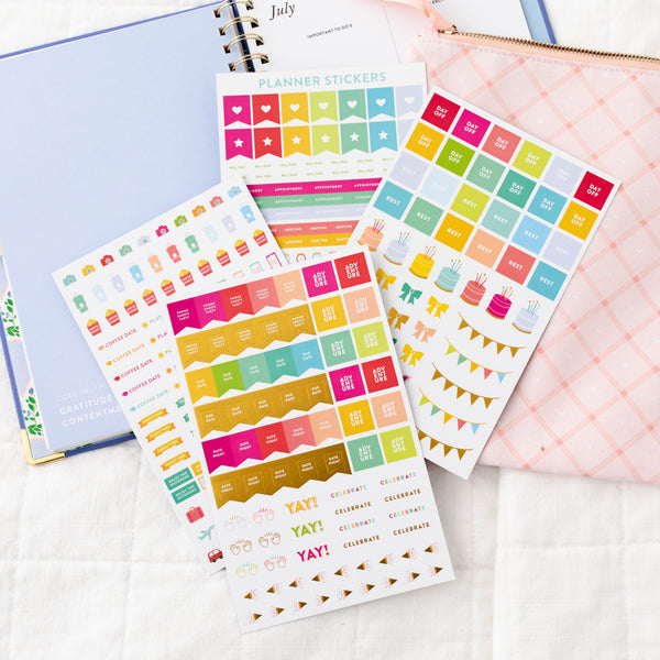 Planner Stickers Pack - 28 Sheets / 1378 Stickers, Stylish Variety  Assortment Bundle Planner Accessories for Planning or Decorating Planners,  Journals